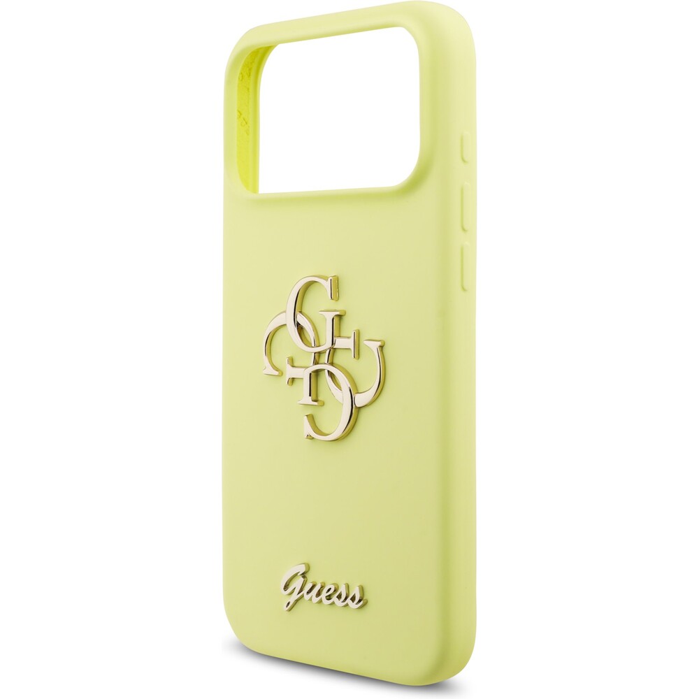 Guess-Liquid-Silicone-4G-Metal-Logo-kryt-iPhone-17-Pro-Max-zluty