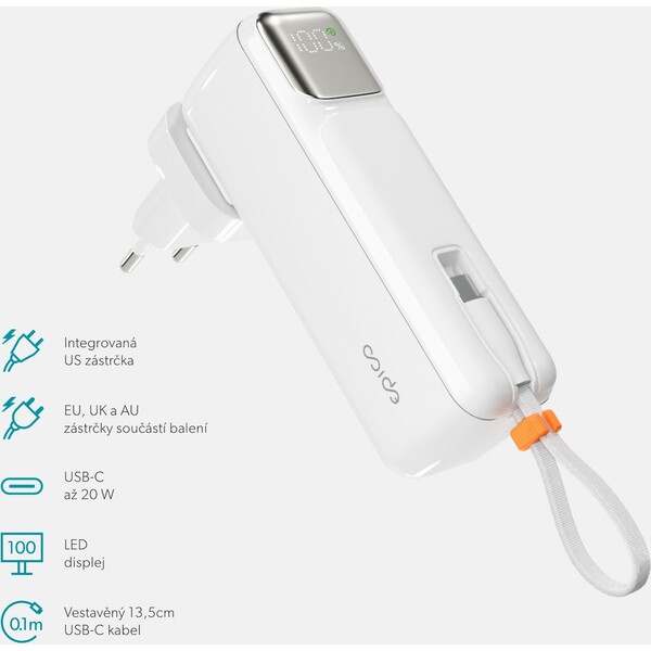 Epico-UltraPack-2v1-5000mAh-cestovni-powerbanka-a-sitovy-adapter-bila