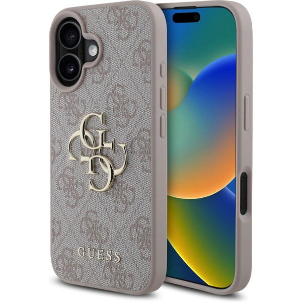 Guess-PU-4G-Metal-Logo-kryt-pro-iPhone-16-ruzovy