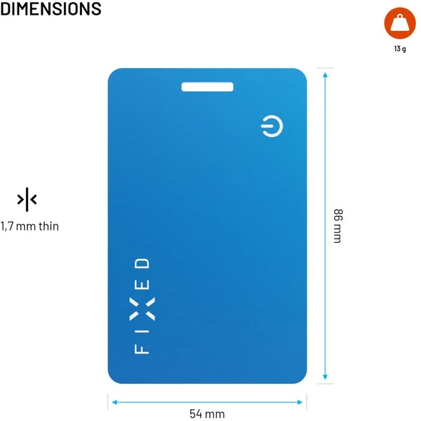 FIXED Tag Card 2 smart tracker s Find My a bezdrátovým nabíjením, modrý ...