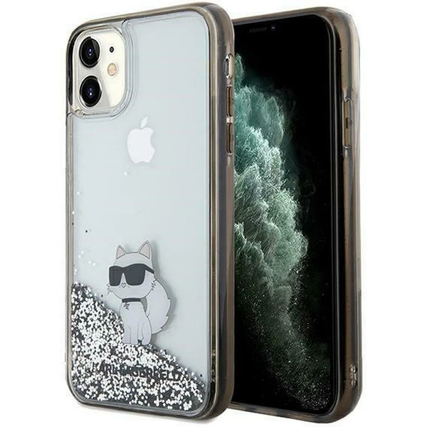 Karl Lagerfeld Liquid Glitter Choupette zadní kryt pro iPhone 11