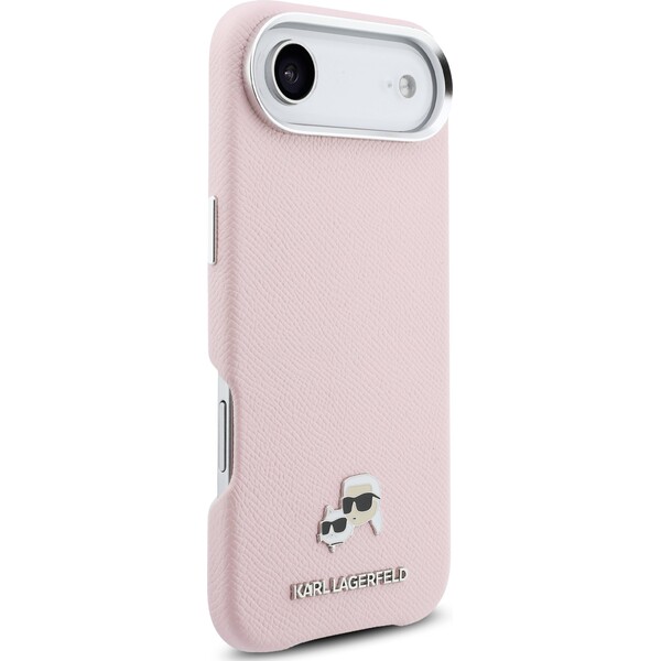Karl-Lagerfeld-PU-Karl-and-Choupette-Heads-Pins-MagSafe-kryt-iPhone-Air-ruzovy