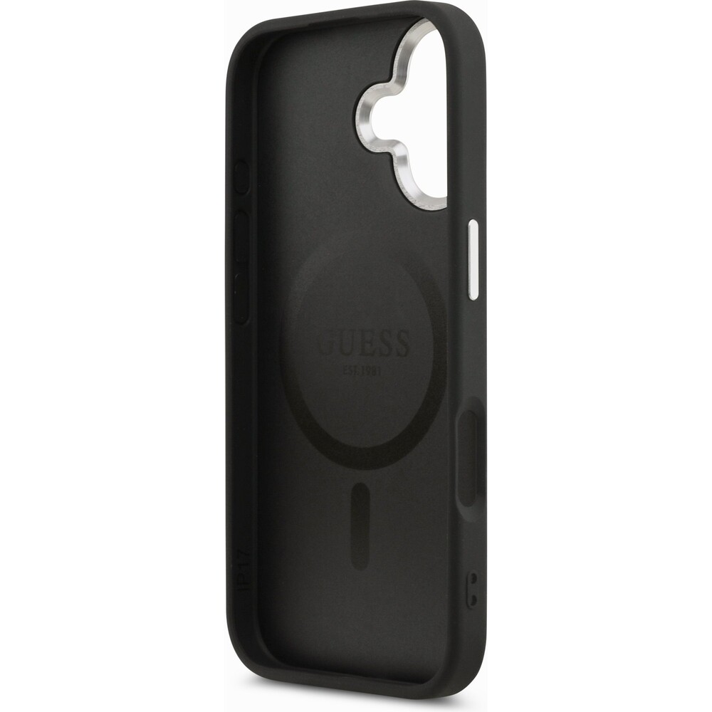 Guess-PU-Leather-Triangle-Logo-MagSafe-kryt-iPhone-17-cerny