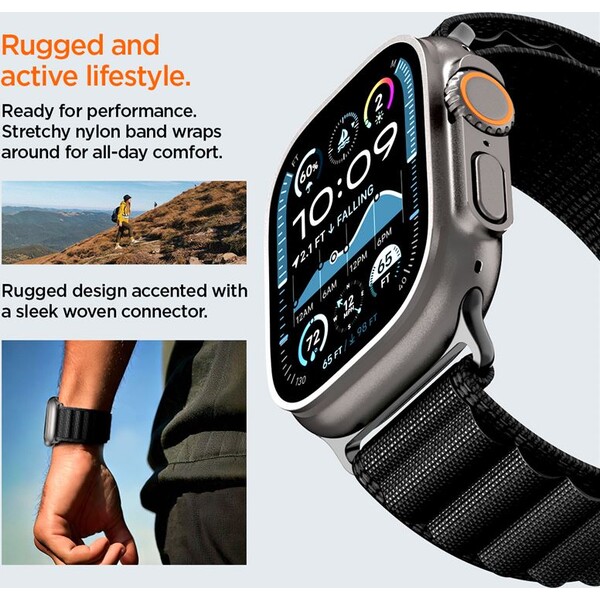 Spigen-Fabric-Band-hook-reminek-Apple-Watch-49-46-45-44mm-cerny