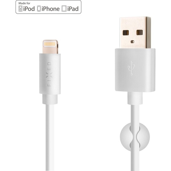 FIXED-USB-A-Lightning-napajeci-kabel-2m-bily