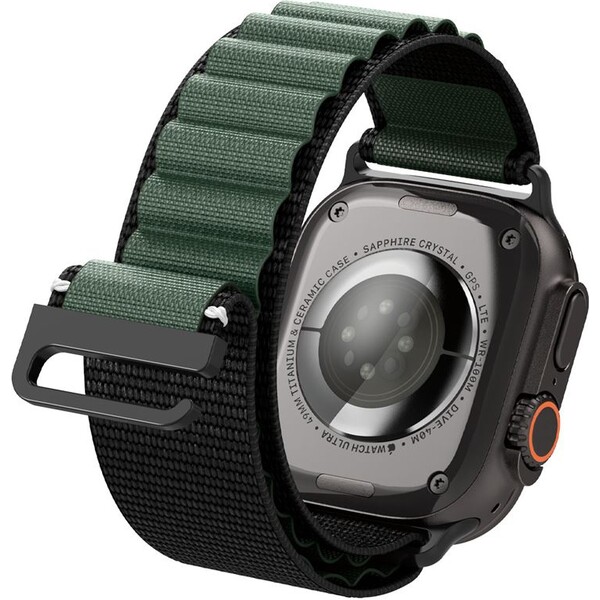 Spigen-Fabric-Band-hook-reminek-Apple-Watch-49-46-45-44mm-cerny-zeleny