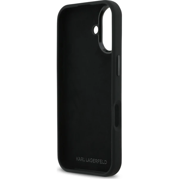 Karl-Lagerfeld-Liquid-Silicone-Metal-Ikonik-kryt-iPhone-17-cerny