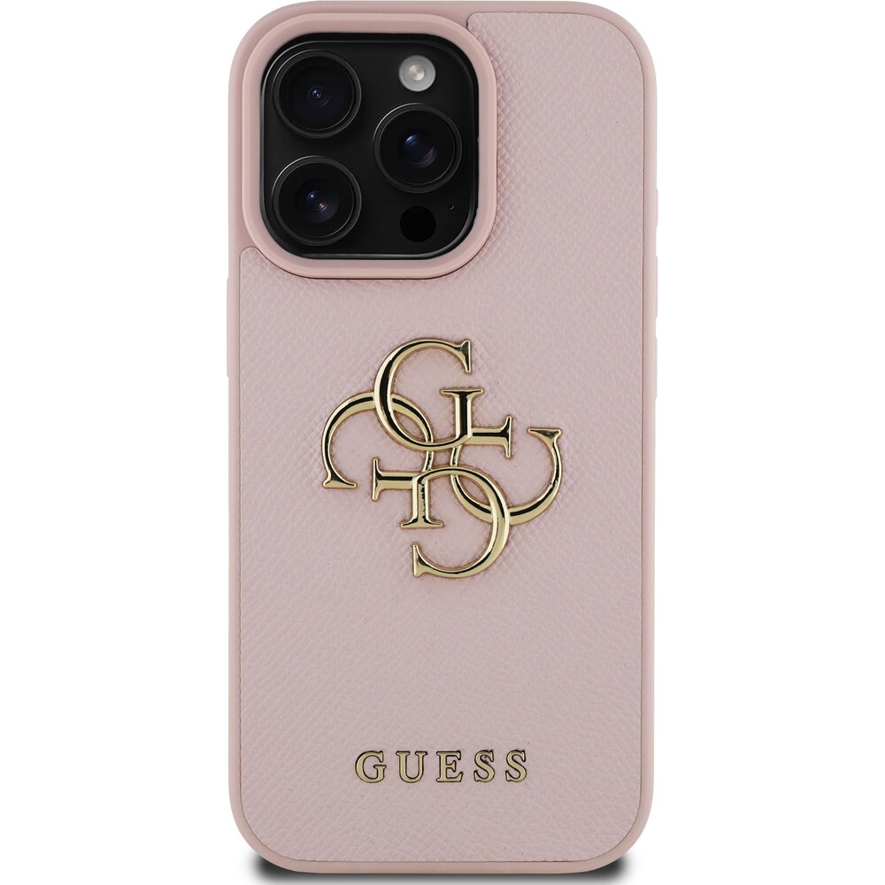Guess-PU-Grained-4G-Metal-Logo-kryt-iPhone-15-Pro-Max-ruzovy
