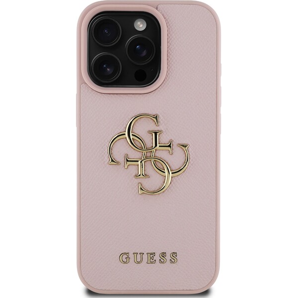 Guess-PU-Grained-4G-Metal-Logo-kryt-iPhone-15-Pro-Max-ruzovy