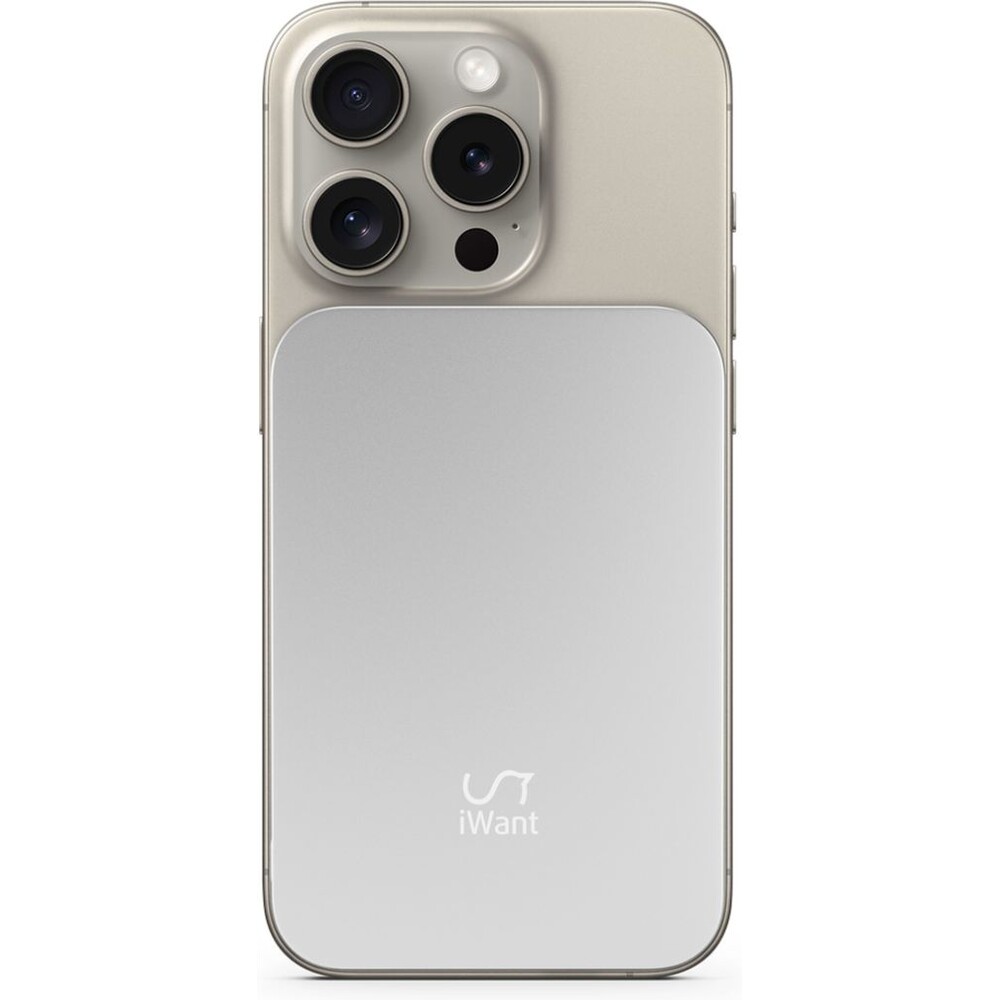 iWant-3000mAh-Aluminium-Mag-MagSafe-bezdratova-powerbanka-stribrna