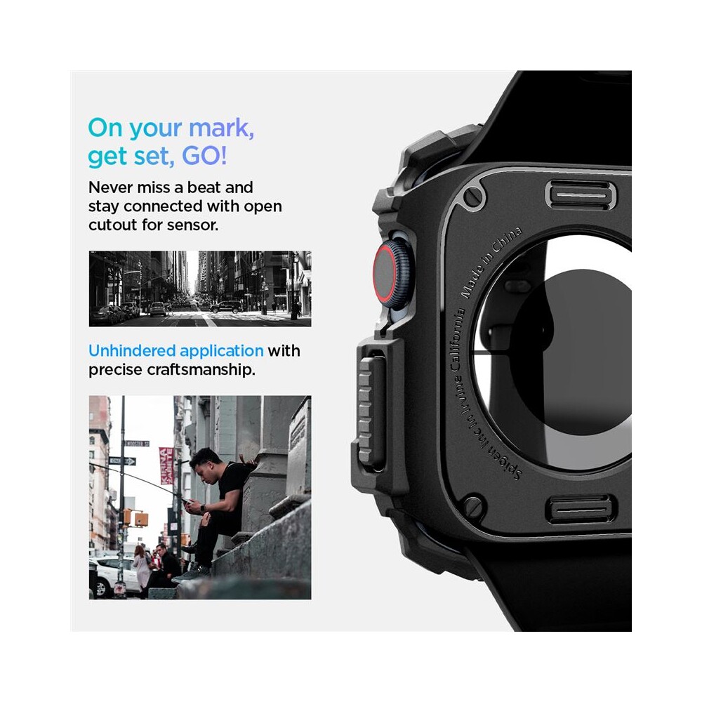 Spigen-Rugged-Armor-kryt-pro-Apple-Watch-10-11-42mm-matne-cerny