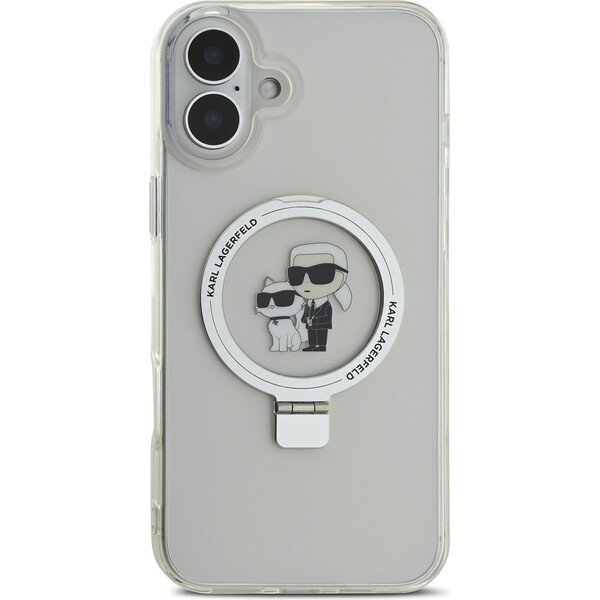 Karl-Lagerfeld-Ringstand-Karl-and-Choupette-MagSafe-kryt-pro-iPhone-16-Plus-bily