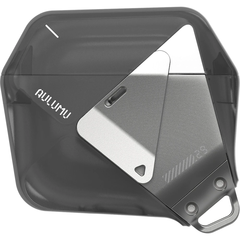 Aulumu-A29-Geometric-Case-pouzdro-AirPods-4-Translucent-Gray