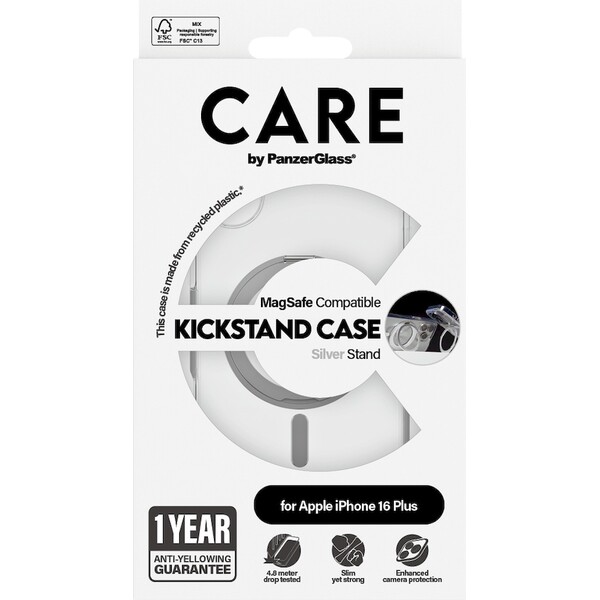 PanzerGlass-CARE-kryt-Apple-iPhone-16-Plus-MagSafe-KickStand-ciry-sedy