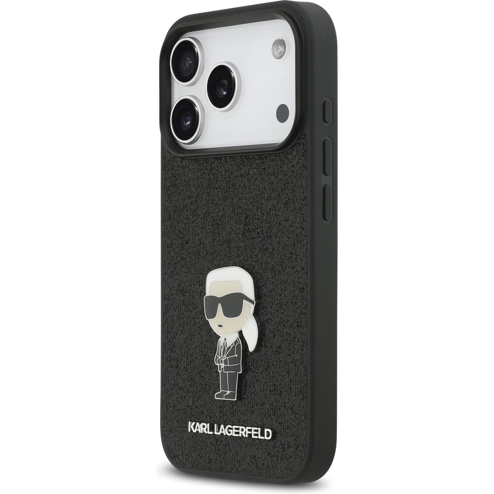 Karl-Lagerfeld-Fixed-Glitter-Metal-Ikonik-kryt-iPhone-17-Pro-cerny