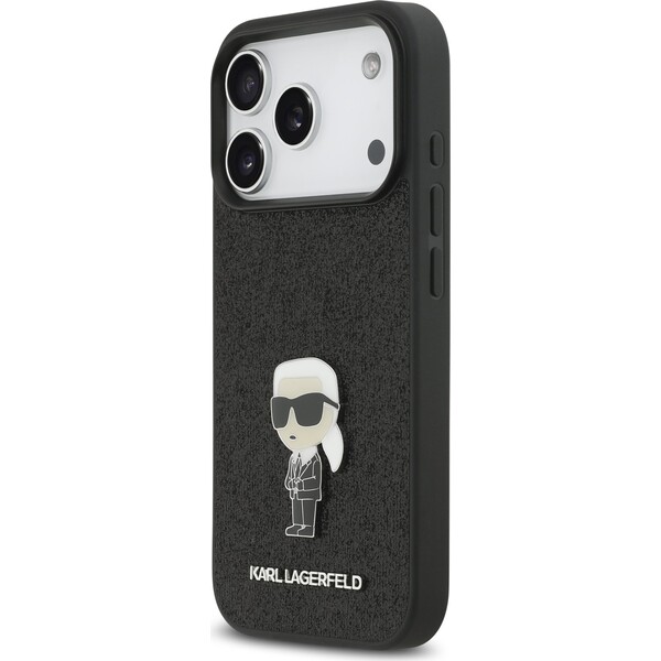 Karl-Lagerfeld-Fixed-Glitter-Metal-Ikonik-kryt-iPhone-17-Pro-cerny