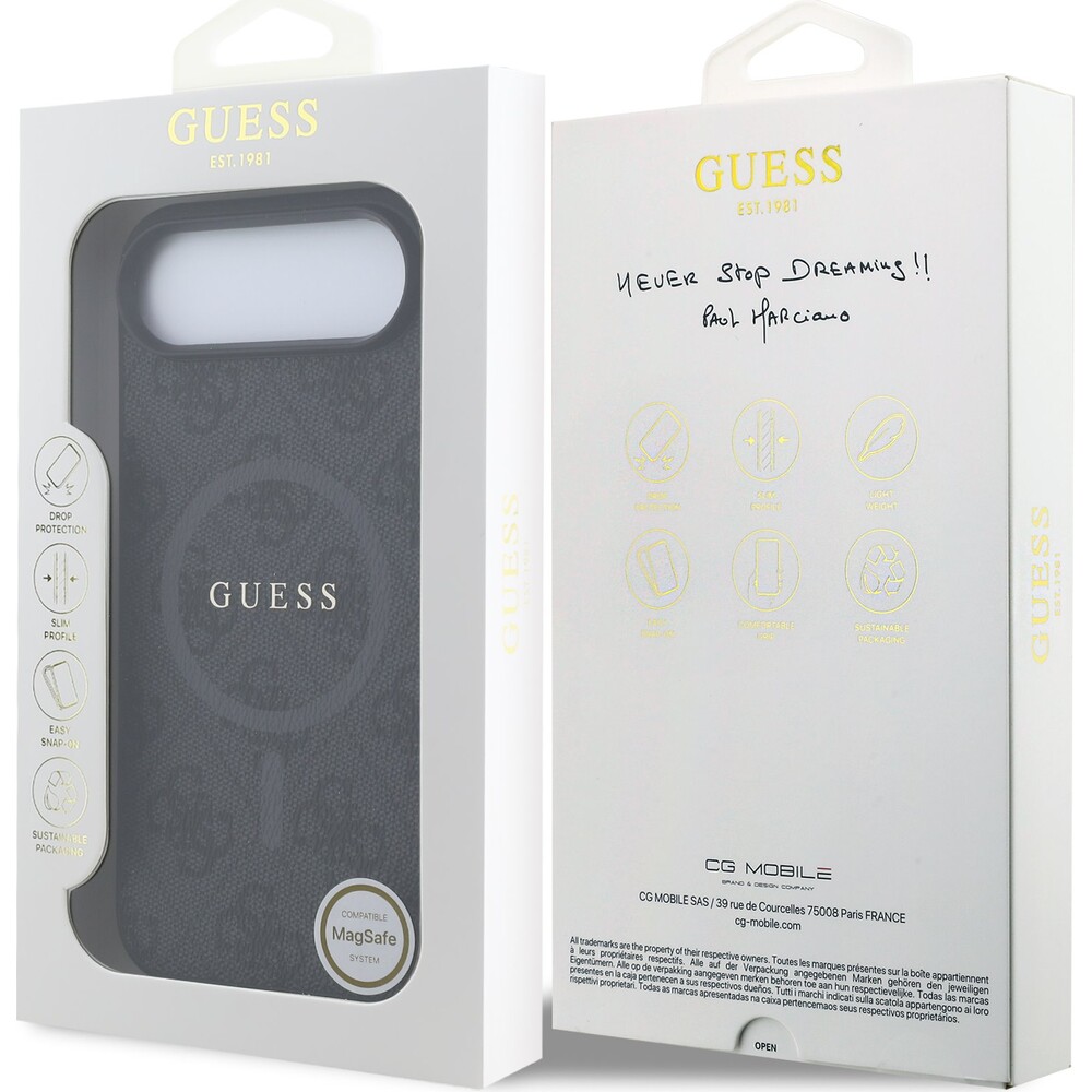 Guess-PU-Leather-4G-Colored-Ring-MagSafe-Zadni-Kryt-pro-iPhone-Air-cerny