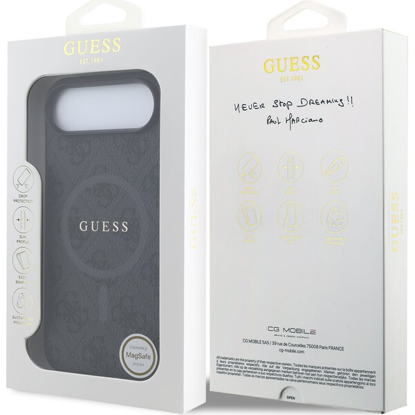 Guess-PU-Leather-4G-Colored-Ring-MagSafe-Zadni-Kryt-pro-iPhone-Air-cerny