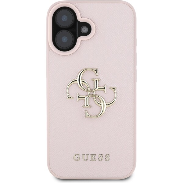 Guess-PU-Grained-4G-Metal-Logo-kryt-iPhone-16-ruzovy