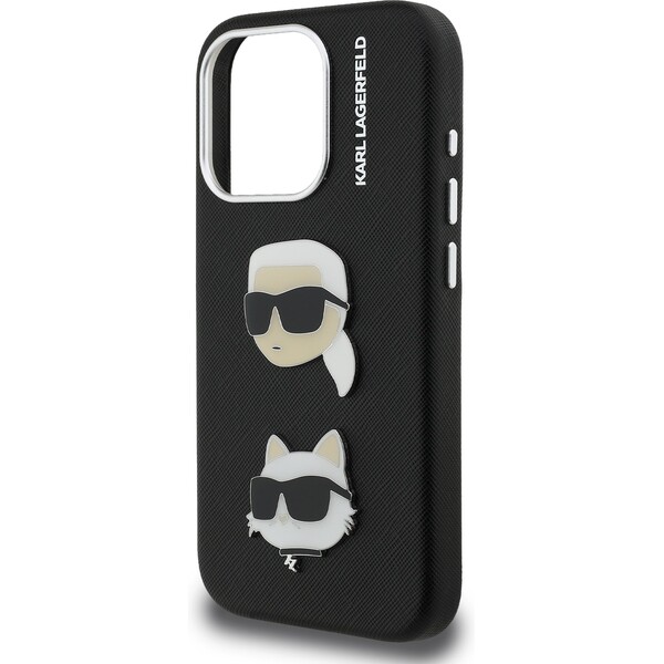 Karl-Lagerfeld-Grained-PU-K-CH-Heads-kryt-iPhone-15-Pro-cerny