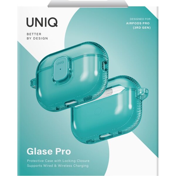 UNIQ-Glase-Pro-Lock-Case-pouzdro-AirPods-Pro-3-tyrkysove