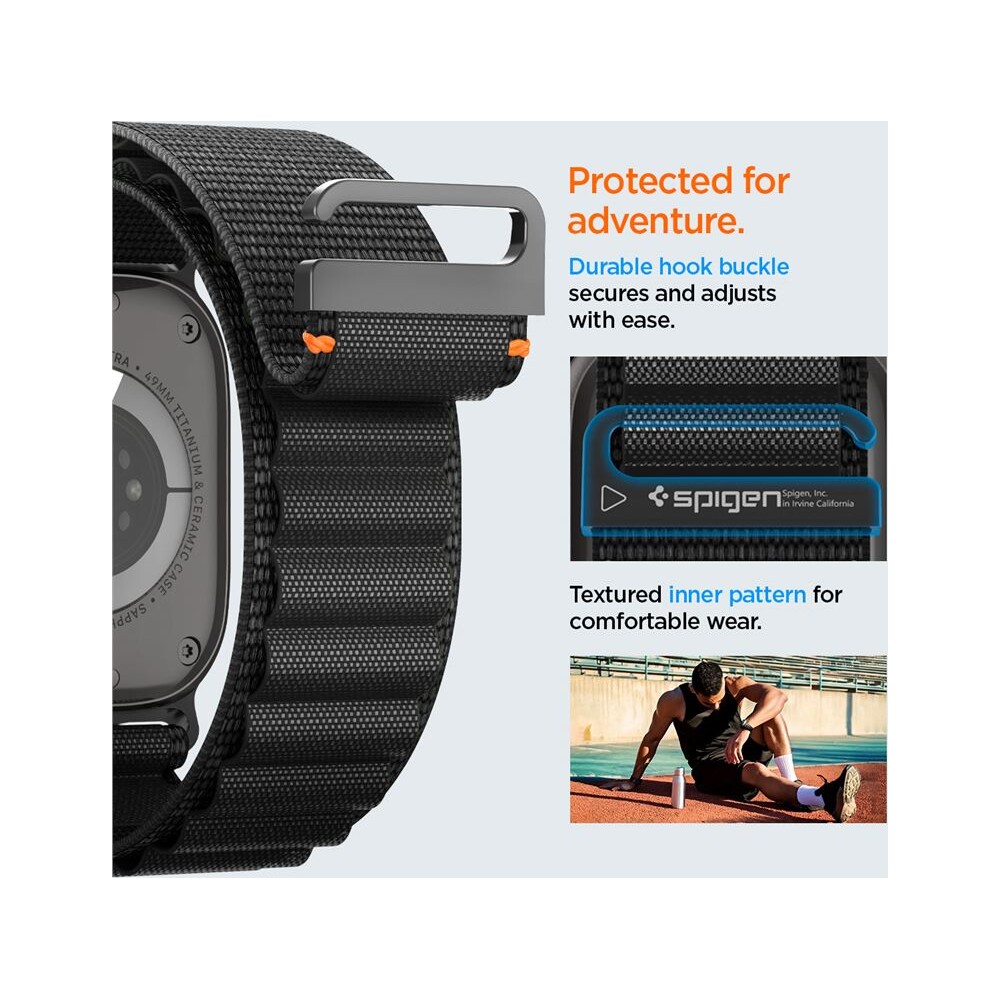 Spigen-Fabric-Band-hook-reminek-Apple-Watch-49-46-45-44mm-cerny