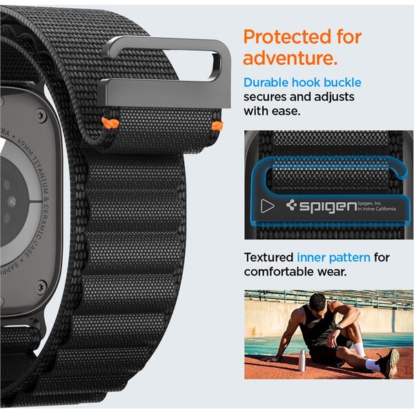 Spigen-Fabric-Band-hook-reminek-Apple-Watch-49-46-45-44mm-cerny
