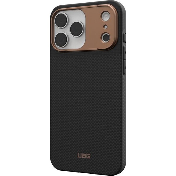 UAG-Fibr-Armr-MagSafe-kryt-iPhone-17-Pro-Max-kevlar-cerny-bronzovy