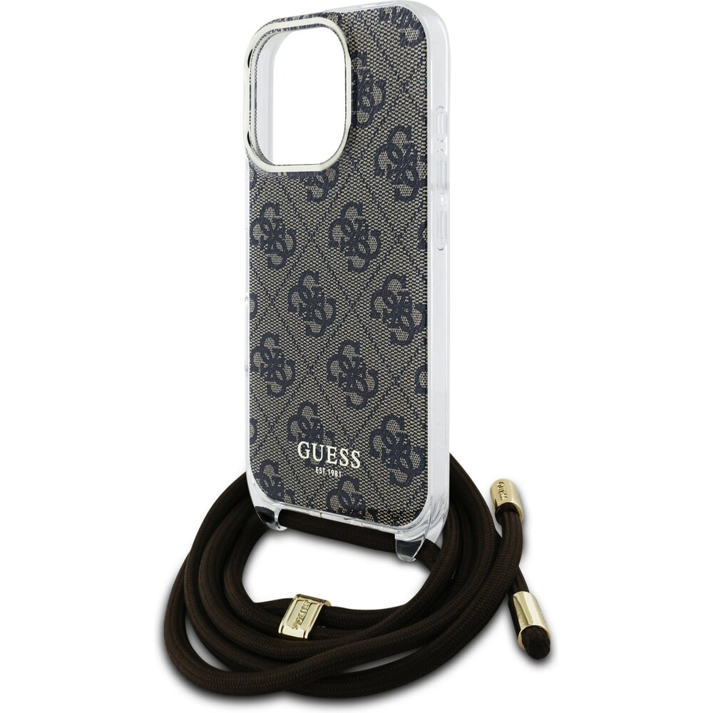 Guess-IML-4G-Printed-Crossbody-Popruh-kryt-iPhone-16-Pro-hnedy