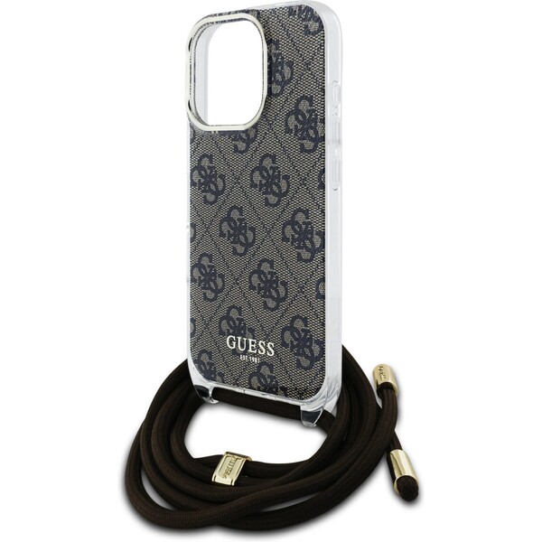 Guess-IML-4G-Printed-Crossbody-Popruh-kryt-iPhone-16-Pro-hnedy