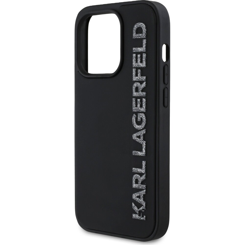 Karl-Lagerfeld-3D-Rubber-Glitter-Logo-kryt-iPhone-13-Pro-cerny