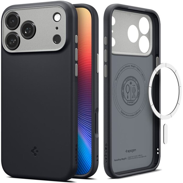 Spigen-Nano-Pop-MagSafe-kryt-iPhone-17-black-sesame