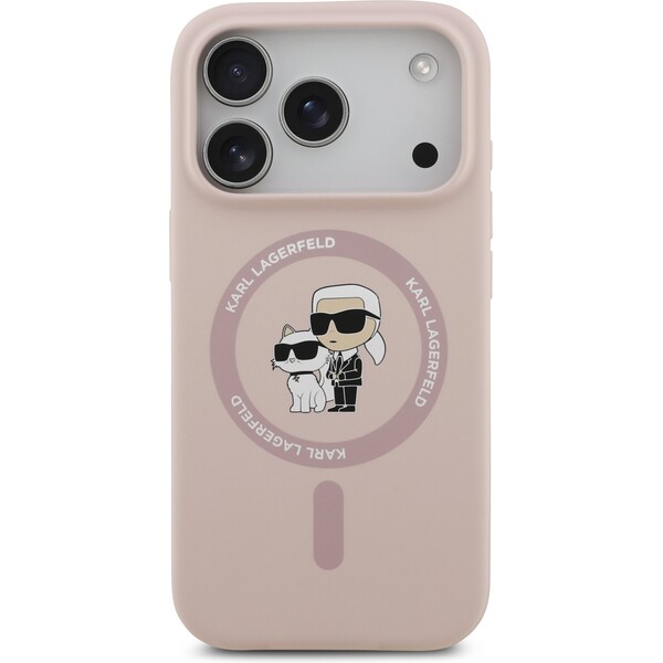 Karl-Lagerfeld-Liquid-Silicone-Karl-and-Choupette-MagSafe-kryt-iPhone-17-Pro-ruzovy