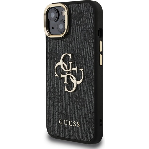Guess-PU-4G-Metal-Logo-Stand-Camera-Frame-kryt-iPhone-13-cerny