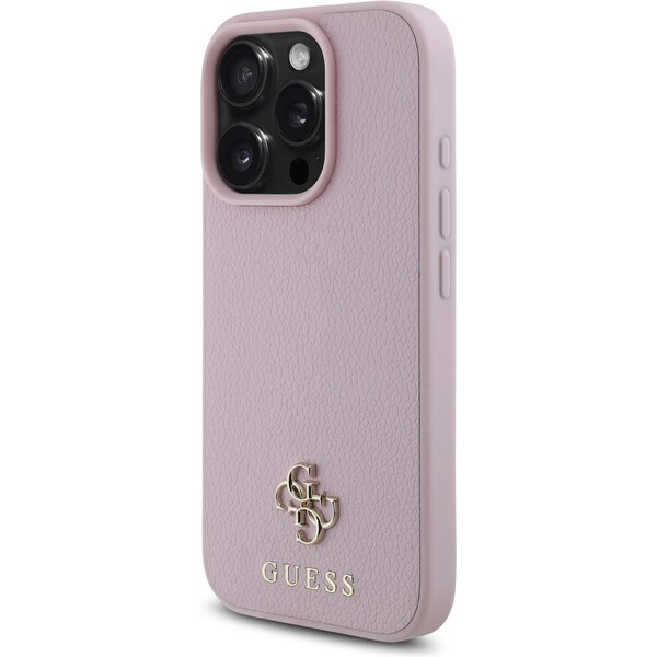 Guess-PU-Grained-4G-Small-Metal-Logo-MagSafe-kryt-iPhone-16-Pro-Max-ruzovy