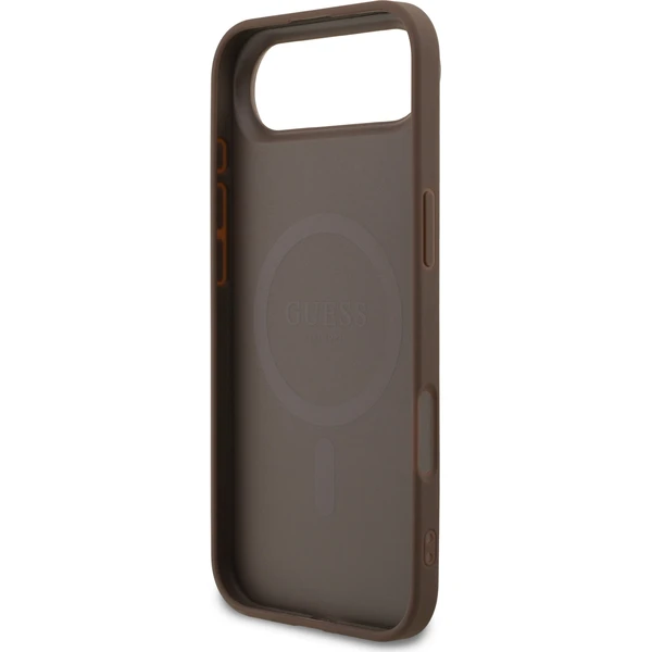 Guess-PU-Leather-4G-Colored-Ring-MagSafe-Zadni-Kryt-pro-iPhone-Air-hnedy