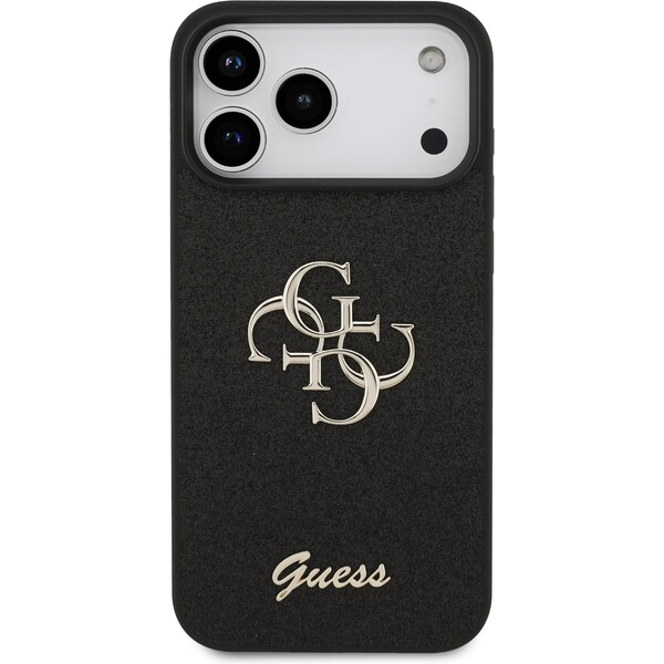 Guess-PU-Fixed-Glitter-4G-Metal-Logo-kryt-iPhone-17-Pro-Max-cerny