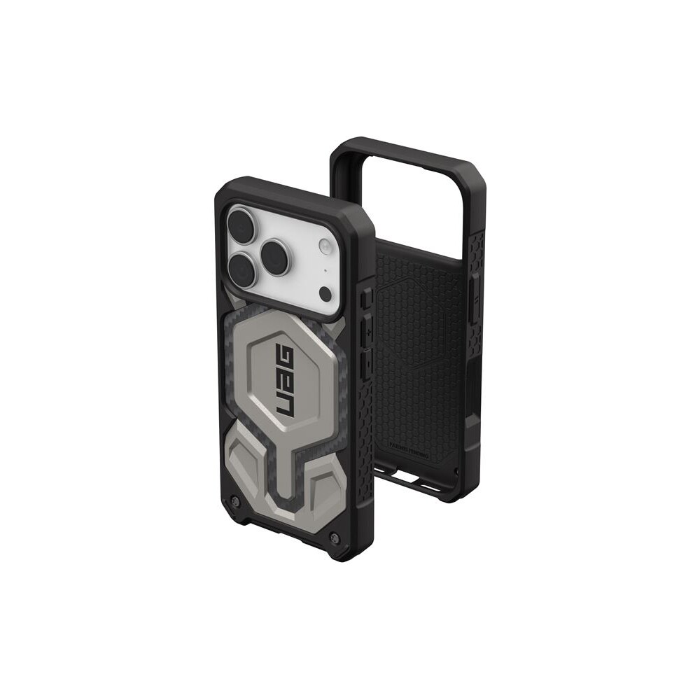 UAG-Monarch-Pro-MagSafe-Titanium-kryt-iPhone-17-Pro-stribrny