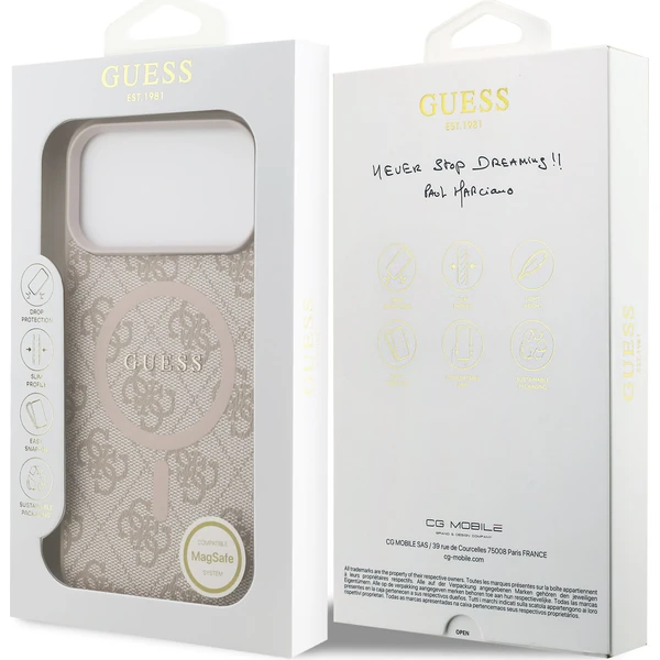 Guess-PU-Leather-4G-Colored-Ring-MagSafe-Zadni-Kryt-pro-iPhone-17-Pro-Max-ruzovy