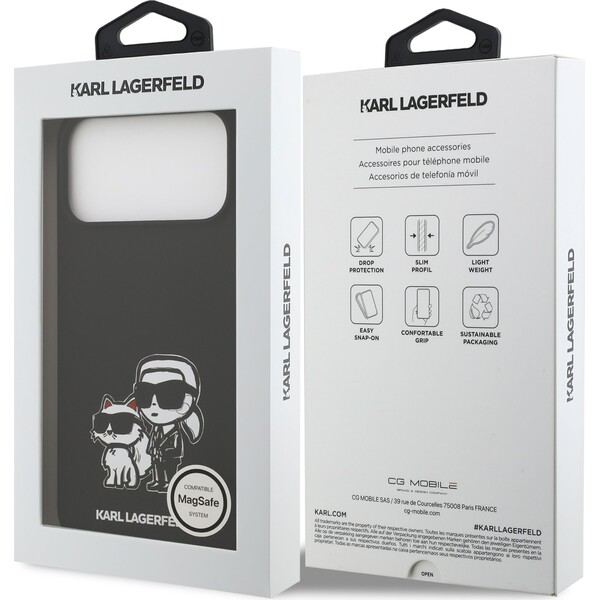 Karl-Lagerfeld-Liquid-Silicone-K-CH-Sketch-MagSafe-kryt-iPhone-17-Pro-Max-cerny