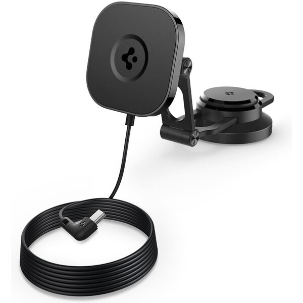 Spigen-OneTap-Pro-3-Wireless-Car-Charger-MagSafe-drzak-s-nabijenim-na-displej-Tesla
