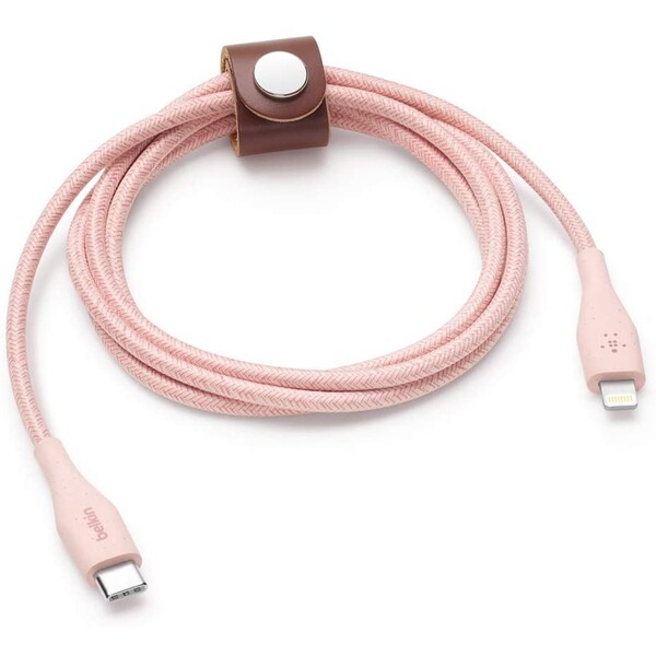 Belkin BOOST Charge Duratek USB-C/Lightning kabel, 1,2m růžový