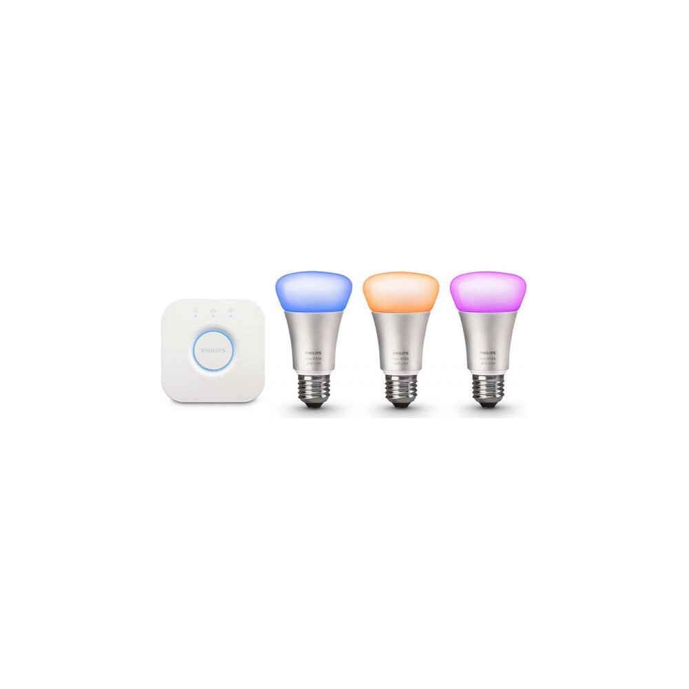 Philips-Hue-startovaci-sada-3ks-zarovek-E27-A60-10W-White-and-Color-ambiance-Hue-Bridge-bile