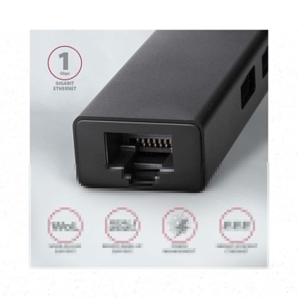 AXAGON-HMAGL3A-USB-3-2-Gen-1-hub-porty-3x-USBA-Gigabit-Ethernet-kovovy-kabel-USBA-20cm