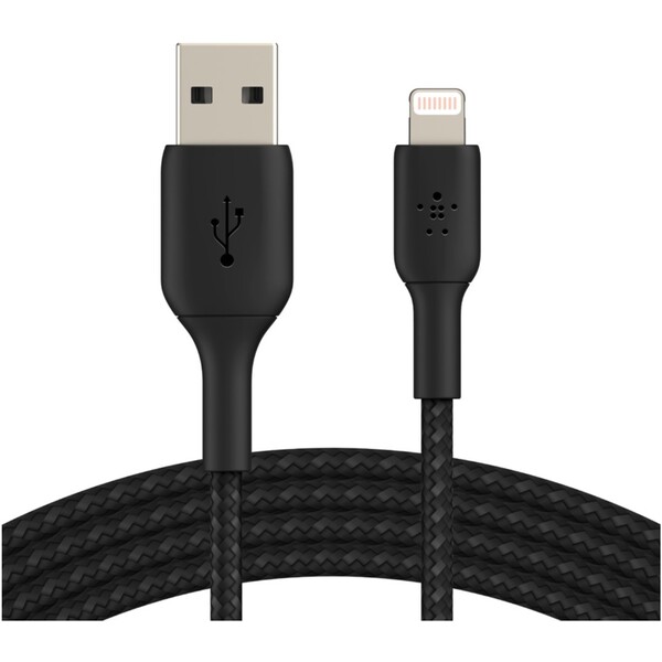 Belkin-BOOST-Charge-Braided-Lightning-USB-A-napajeci-kabel-2m-cerny