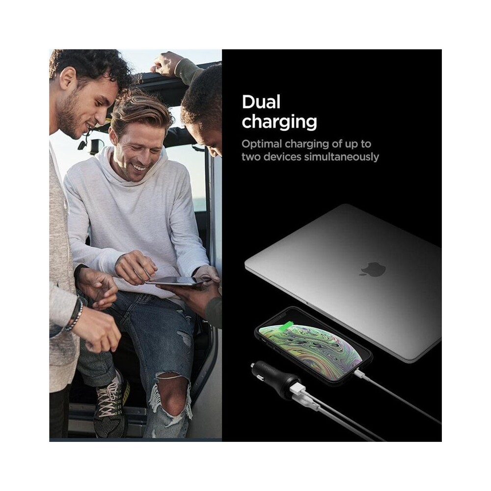 Spigen-Car-Charger-F31QC-USB-C-nabijecka-do-auta-PD-QC-48W-cerna