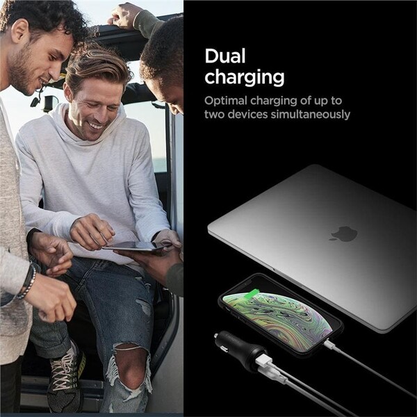 Spigen-Car-Charger-F31QC-USB-C-nabijecka-do-auta-PD-QC-48W-cerna