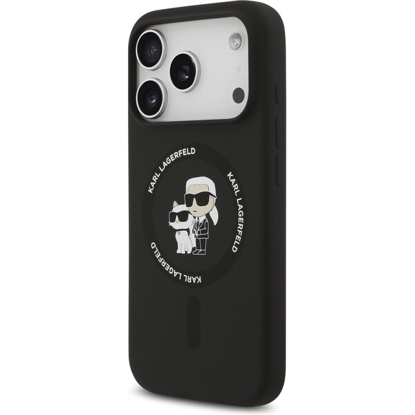 Karl-Lagerfeld-Liquid-Silicone-Karl-and-Choupette-MagSafe-kryt-iPhone-17-Pro-Max-cerny