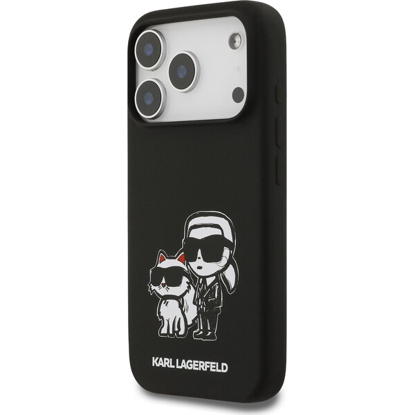 Karl-Lagerfeld-Liquid-Silicone-K-CH-Sketch-MagSafe-kryt-iPhone-17-Pro-cerny