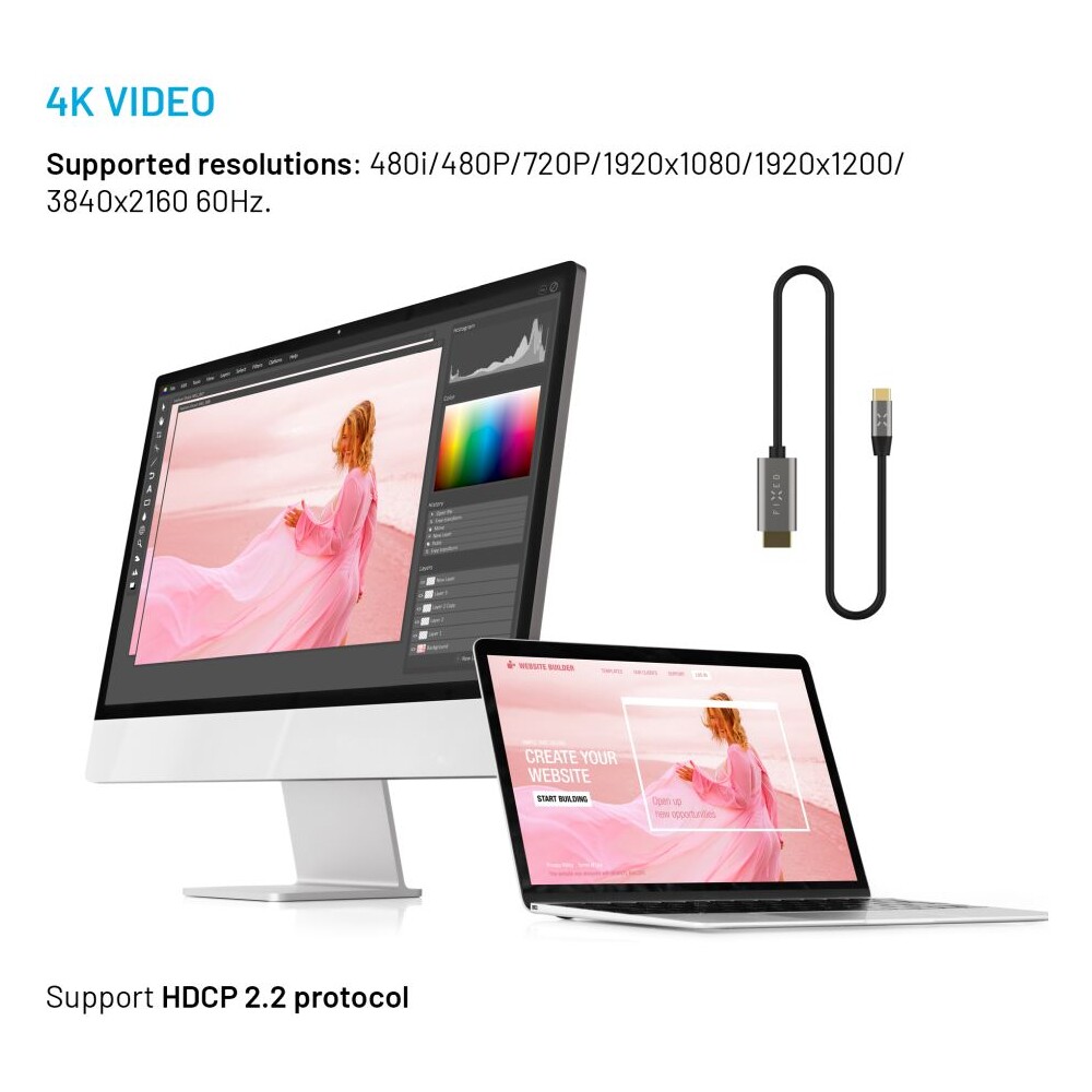 FIXED-USB-C-HDMI-2-0-kabel-4K-2m-cerny